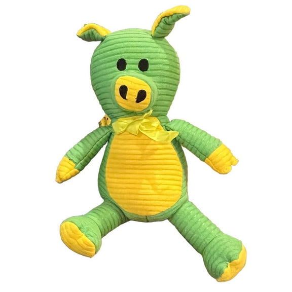 Sugar Loaf Cow Green Yellow Corduroy Plush Stuffed Animal Soft Doll Toy 9” New