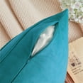 thumbnail image 3 of Topfinel Decorative Square Throw Soft Pillow Cover,Hand-Made Throw Pillow Cases Soft Particles Velvet Solid Cushion Covers for Couch Bedroom Car, 20 x 20 inch,Pack of 2, Teal, 3 of 8