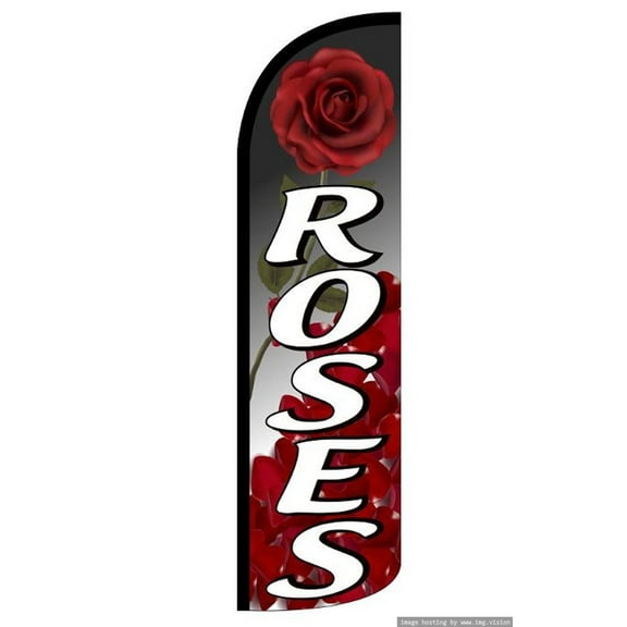 Roses Windless flag Without Pole Advertisement /Business Flags | Feather Flag |