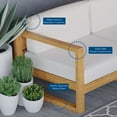 thumbnail image 4 of Lounge Sectional Sofa Chair Set, White Natural, Teak Wood, Fabric, Modern Contemporary, Outdoor Patio Balcony Cafe Bistro Garden Furniture Hotel Hospitality, 4 of 10