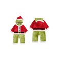 thumbnail image 2 of RUINIXCW Kids Toddler Baby Christmas Santa Costume Infant Baby Girl Boy Christmas Outfit Winter Snowsuit Plush Jumpsuit Long Sleeve Hooded Zip Romper, 2 of 10