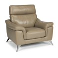 thumbnail image 1 of Moderno Leather Contemporary Upholstered Accent Chair in Beige, 1 of 8