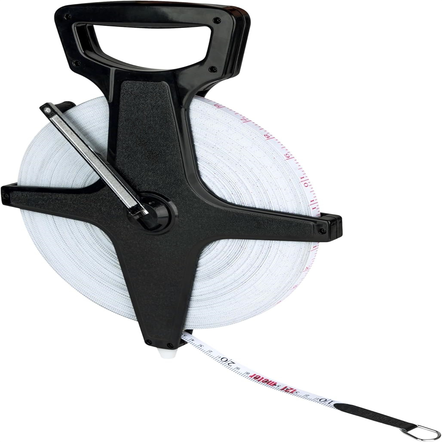 Open Reel Measuring Tapes – Durable Hand Crank with Metal Spike, Dual-Sided Feet & Meters, Perfect for Track & Field and Long Jump, 400 Feet/120 Meters