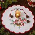 thumbnail image 4 of Cififendec Christmas Embroidered Placemat, 11.81", Christmas Scalloped Edge Table Mat for Candle Centerpiece Arranging and Tabletop Decoration, 4 of 7