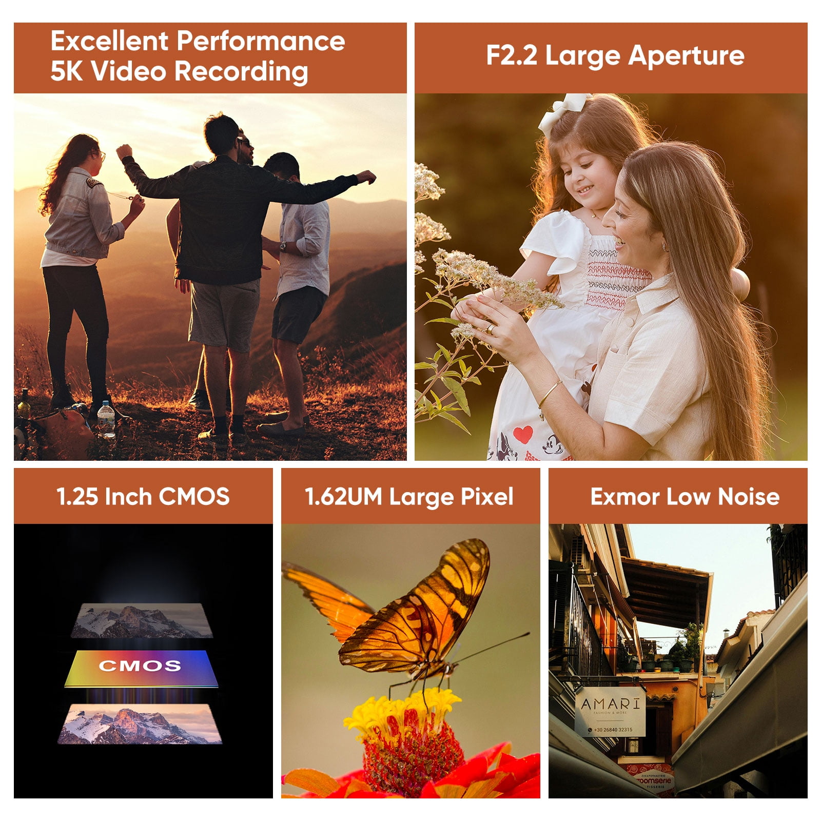 ORDRO M3 5K Video Camera Camcorder WiFi IR Night Vision Pocket Vlogging Camera 3.5'' Flippable Screen