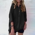 thumbnail image 1 of Qertyioot Mode Femme Décontractée Manches 3/4 Col Rond Hauts Blouse Ample Hauts d'Été, 1 of 7