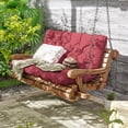 thumbnail image 3 of Kimunuk Outdoor Porch Swing Cushion, 47" X 40" X 5" Waterproof Bench Chair Replacement Cushion with 6 Ties for Patio, Fuchsiared, 3 of 7