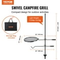 thumbnail image 2 of Vevor Parrilla giratoria para fogatas VEVOR, parrilla para fogatas, parrilla de acero resistente, equipo de cocina para exteriores con fuego abierto ajustable en 360°, parrillas portátiles pa, 2 of 9