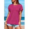 thumbnail image 3 of PRETTYGARDEN Womens Spring Tops Summer Shirts Crochet Cap Sleeve Sweater Pullover Cute Crew Neck Beach Cover Ups, 3 of 8