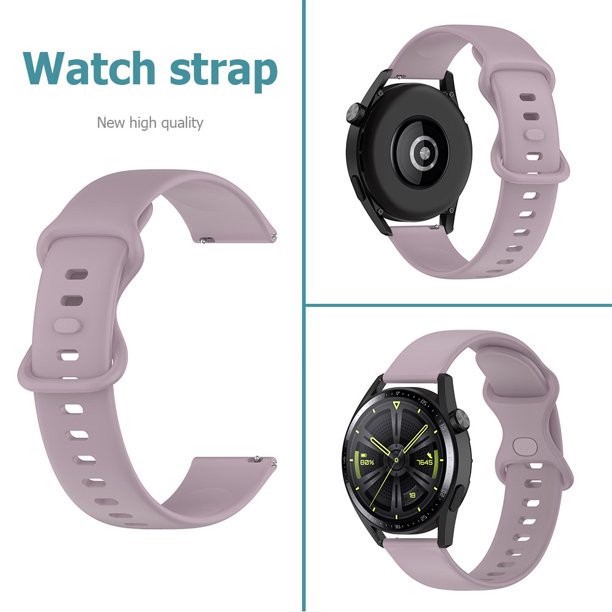 Correa de reloj de 22 mm para Huawei GT3 GT2 Pulsera deportiva suave Correa de muñeca (Púrpura)