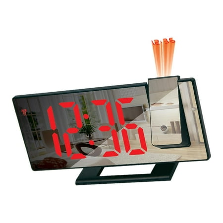 

Mirror Surface Red Fonts Desktop Clock Wall Ceiling Clock Snooze Function LED Screen for Students Office