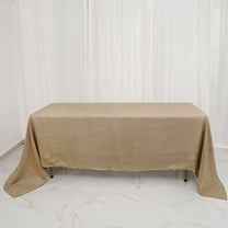 BalsaCircle 60" x 126" Natural Rectangular Faux Burlap Tablecloth Reception Catering