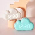 thumbnail image 2 of Nube blanca Despertador niños Luz LED Mesa Control de voz Despertador Relojes digitales Escritorio Despertador electrónico USB Powere B5R2, 2 of 5