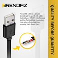 thumbnail image 4 of Cable micro USB BRENDAZ de 3 m (paquete de 2) para carga rápida y transferencia de datos, 4 of 7
