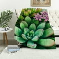 thumbnail image 4 of Creowell Fuzzy Fluffy Soft Cozy Blanket Succulent Plant Design 40*50in, 4 of 7