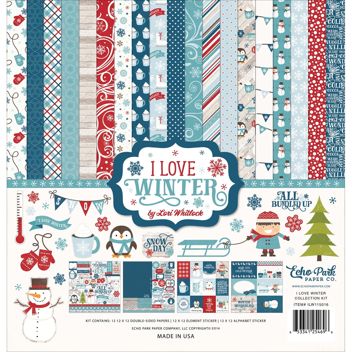 Echo Park Collection Kit 12"X12"I Love Winter