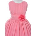 thumbnail image 2 of Big Girls' Elegant Yoryu Wrinkled Chiffon Summer Flowers Girls Dresses Burgundy 10 G35G34, 2 of 3