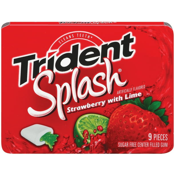 Trident, Sugar Free Splash Strawberry Lime Gum, 104 Pcs