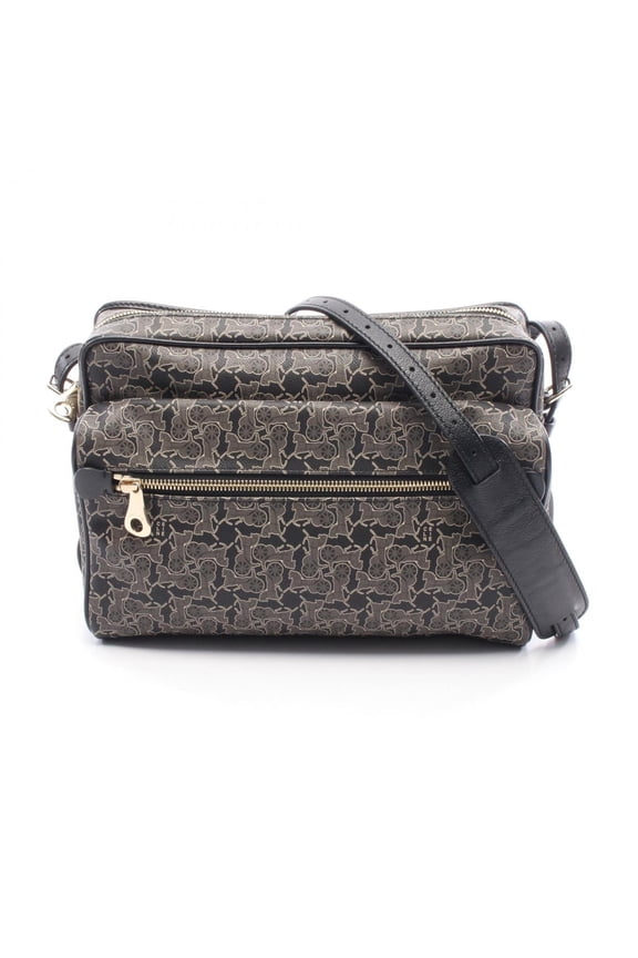 Pre-Owned Celine Sulky Shoulder Bag/Handbag, Coated Canvas Leather, Women's, Black/Brown