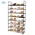 thumbnail image 3 of 2 Set 4-Tier Shoe Rack Organizer - Stylish Gray Storage Shelf for Bedroom, Entryway, Hallway & Closet - Free Standing Design Holds Up to 40 Pairs of Shoes, 3 of 10