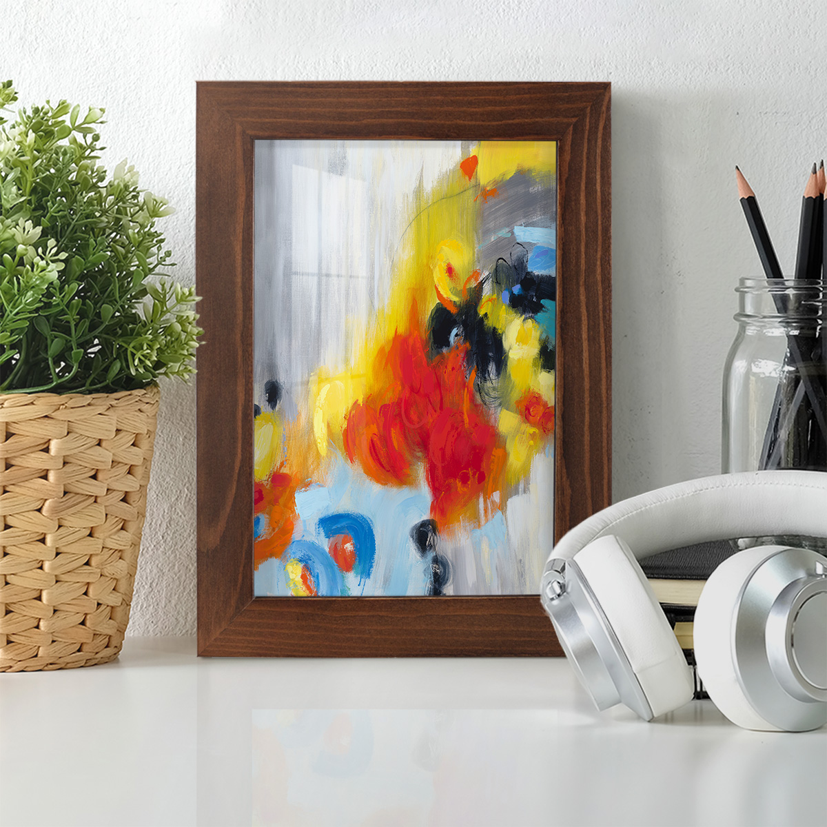 In the Loop I -Framed Print w/glass-Chestnut
