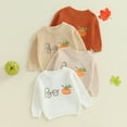 thumbnail image 2 of Toddler Baby Boy Girl Halloween Sweater Knit Chunky Pumpkin Sweaters Oversized Pullover Sweatshirt Tops Fall Winter Clothes, 2 of 8