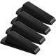 thumbnail image 1 of Topes de puerta de goma - Cuña de tope, soporte flexible grande y resistente - Negro (paquete de 4) - Bloqueador antideslizante que no deja marcas, 1 of 5