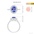 thumbnail image 4 of ANGARA Natural 1.9 ct Tanzanite Engagement Ring with Floral Diamond Halo in 14K White Gold for Women (Size-9x7mm) | December Birthstone, Anniversary, Jewelry Gift for Women | Natural Tanzanite Ring, 4 of 9