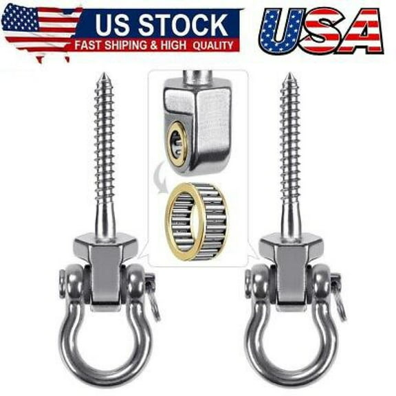 Heavy Duty Stainless Steel Swing Hangers with Bearings, 2Pack - Quiet and Smooth