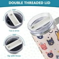 thumbnail image 5 of SKYSONIC 40oz Tumbler with Handle and Straw-Double Wall Vacuum Reusable Stainless Steel Insulated Water Bottle Mothers Day GiftsCat Pattern Cute, 5 of 7