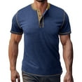 thumbnail image 2 of LNWUY Men's Fashion Lapel Shirts Casual Quick Dry Short Sleeve Gym Athletic T Shirt Summer Outdoor Workout Bodybuilding Shirts Dark Blue L, 2 of 6