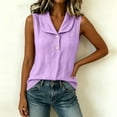 thumbnail image 4 of Rhuody Women Tops Sleeveless Button Front Shirt For Summer Slouchy Crewneck Tank Tops Womens Clothes Purple, 4 of 9