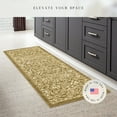thumbnail image 3 of Maples Rugs Pelham Transitional Vintage Scroll Khaki Washable Hallway Runner Rug, 2' x 6', 3 of 8