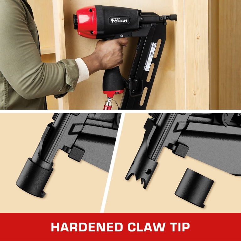 Hyper Tough 21-Degree Pneumatic Framing Nailer, Accepts 2-inch to