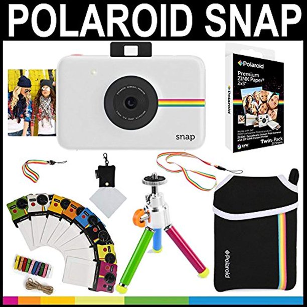 Polaroid Snap Instant Camera (White) + 2x3 Zink Paper (20 Pack