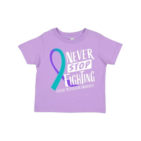 

Inktastic Never Stop Fighting Suicide Prevention Awareness Ribbon Gift Toddler Boy or Toddler Girl T-Shirt