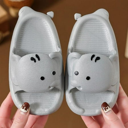 

Children s Slippers Cute Cartoon Elephant Homewear Shoes PVC Indoor Summer Flat Heels Non-slip Soft Bottom Slippers