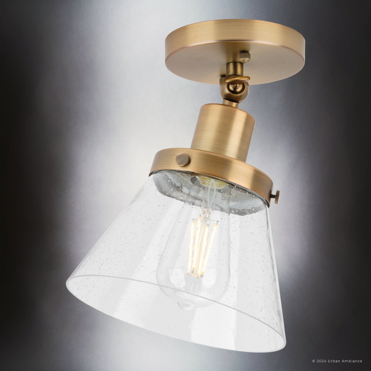 Luxury Modern Farmhouse Ceiling Light, Vintage Brass, UHP4663
