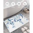 thumbnail image 5 of Shag Bath Rugs Eucalyptus Leaves Flower on White Plush Soft Fluffy Doormat Floor Carpet,Non-Slip Living Room Bedroom Kitchen Entryway Door Mats Watercolor Botanical Blue Gradient, 5 of 6