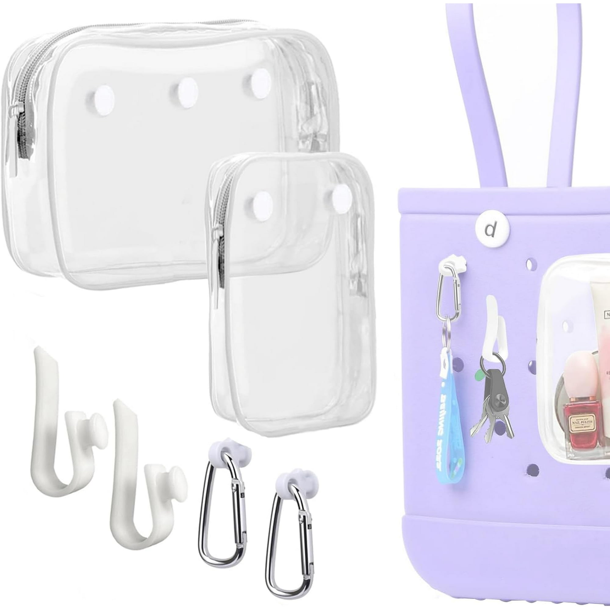 shiyou-3 Packs Clear Bogg Beach Tote Bag with Pack Insert Hooks - Main Image