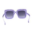 thumbnail image 2 of Kids Size Girls Bling Concave Engraving Iced Out Rectangular Butterfly Sunglasses Purple Smoke, 2 of 4