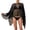 Black, variant on Women Swimsuit Cover Ups Chiffon Poncho Top Y2k Sheer Mesh Asymmetrical Hem Off Shoulder Loose Summer Lightweight Shrug Shawl