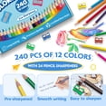 thumbnail image 3 of Lápices de colores Aigybobo de 240 unidades para aula con sacapuntas, 3 of 7