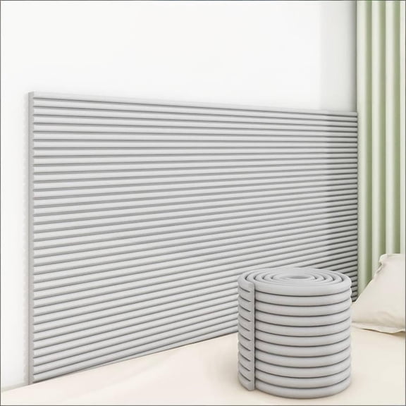 3D Anti-Collision Walls Padding,Garage Protector,Peel and Stick Headboard Upholstered Panels for Protection Wall, 7.9" x 78.7" - (Light Gray)