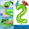 thumbnail image 3 of 40 Inch Green Number Balloon, Green Number 2 And 3 Pcs Dinosaur Birthday Balloon, Large Foil Balloon Number, Decoration For Birthday Party And Animal Theme Party Dinosaur Party, 3 of 7