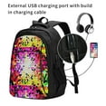 thumbnail image 2 of Wukai Colorful Tie Dye Stained Glass 3 Travel Laptop Backpack: Business Water-Resistant Bag with USB Charging Port, Ideal College Backpack for Men & Women, 2 of 6
