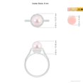 thumbnail image 5 of ANGARA Japanese Akoya Cultured Pearl Diamond Halo Ring in 14K White Gold for Women | June Birthstone, Birthday, Anniversary, Jewelry Gift for Women | Pearl Ring, 5 of 9