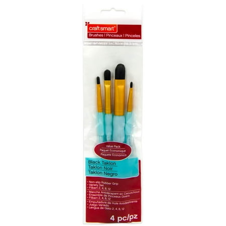 UPC: 0886946972072 | Black Taklon Filbert Brushes Value Pack By Craft Smart®