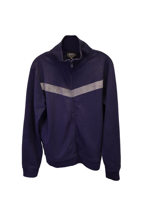 Pre-Owned A.P.C. Track Jessy Jacket in Navy Blue Cotton