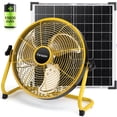 thumbnail image 1 of Fanspex Ventilador de piso solar recargable de 12" y 14" para exteriores, ventilador con batería de 15600 mAh con panel solar de 20 W alimentado para patio, cenador, camping, inclinación de 360° (fluj, 1 of 5